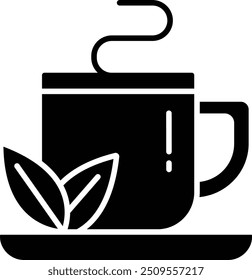 Coca Tea solid glyph vector illustration