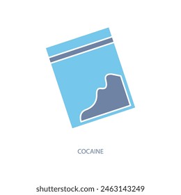 icono de la línea conceptual de cocaína. Ilustración de elemento simple. Diseño de símbolo de esquema de concepto de cocaína.