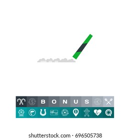 Cocaine line and rolled dollar vector icon