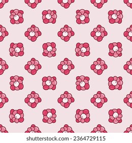 Cocci Bacteria vector concept red seamless pattern