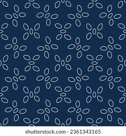 Coccobacilus vector concept outline minimal blue seamless pattern