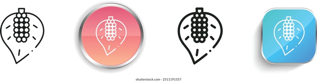 coccoloba icon. Thin Linear, Regular and Button Style Design Isolated On White Background