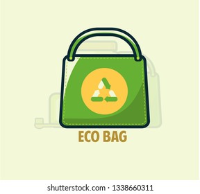 Cocept of zero waste, earth day, no plastic, ecology problem, natural resources with icons in green color. Flat illustration in vector design