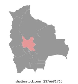 Cochabamba Department map, administrative division of Bolivia.