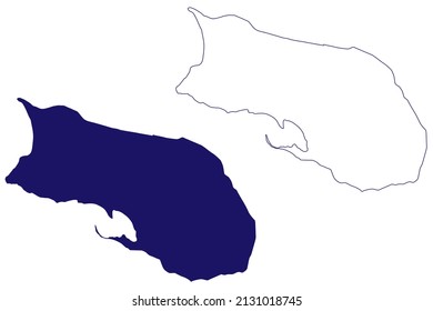 Coche island (Bolivarian Republic of Venezuela, Cenrtal America, Caribbean islands) map vector illustration, scribble sketch Isla de Coche map