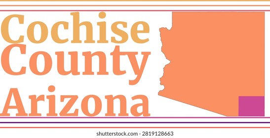 Cochise County Arizona Highlighted on State Map