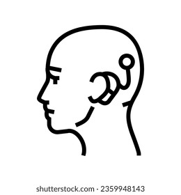 cochlear implant audiologist doctor line icon vector. cochlear implant audiologist doctor sign. isolated contour symbol black illustration