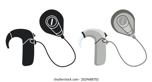 Cochlear Implant Vector illustration. Hearing therapy concept.