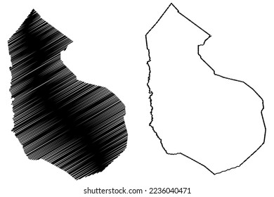 Cochoapa el Grande municipality (Free and Sovereign State of Guerrero, Mexico, United Mexican States) map vector illustration, scribble sketch map