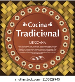 Cocina Tradicional Mexicana (Mexican Traditional Food in spanish) Clay Plate Composition – Copy Space