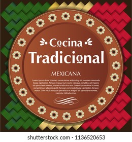 Cocina Tradicional Mexicana (Mexican Traditional Food in spanish) Clay Plate Composition – Copy Space