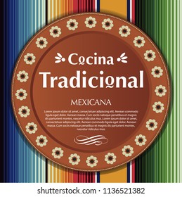 Cocina Tradicional Mexicana (Mexican Traditional Food in spanish) Clay Plate Composition – Copy Space