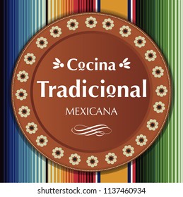 Cocina Tradicional Mexicana (Mexican Traditional Food in spanish) Clay Plate Composition – Copy Space