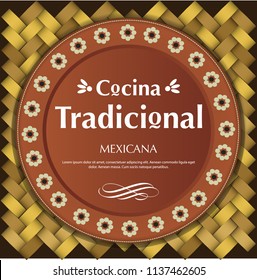 Cocina Tradicional Mexicana (Mexican Traditional Food in spanish) Clay Plate Composition – Copy Space