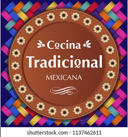 Cocina Tradicional Mexicana (Mexican Traditional Food in spanish) Clay Plate Composition – Copy Space