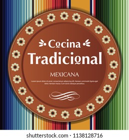 Cocina Tradicional Mexicana (Mexican Traditional Food in spanish) Clay Plate Composition – Copy Space