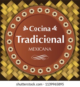 Cocina Tradicional Mexicana (Mexican Traditional Food in spanish) Clay Plate Composition – Copy Space