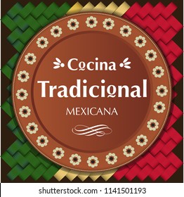 Cocina Tradicional Mexicana (Mexican Traditional Food in spanish) Clay Plate Composition – Copy Space