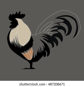 Rooster Silhouette Vector Illustration Stock Vector