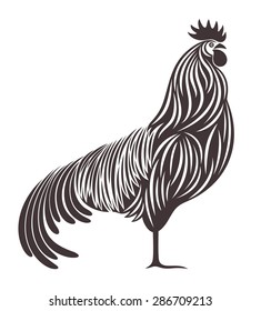 Cock abstract. Isolated cock on white background. EPS 10. Vector illustration