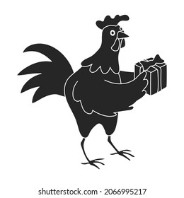 Cock of animal black vector icon.Black vector illustration rooster. Isolated illustration of cock rooster icon on white background.