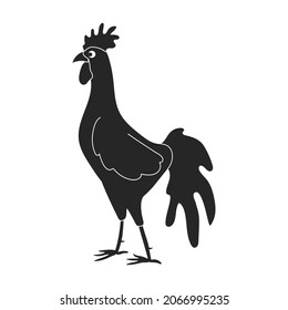 Cock of animal black vector icon.Black vector illustration rooster. Isolated illustration of cock rooster icon on white background.