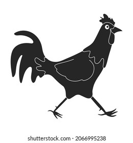 Cock of animal black vector icon.Black vector illustration rooster. Isolated illustration of cock rooster icon on white background.