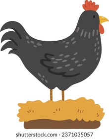 Cock animal vector, Abstract baby cock vector, farm baby animal, cute animal isolated, adorable cock for print, vector illustration