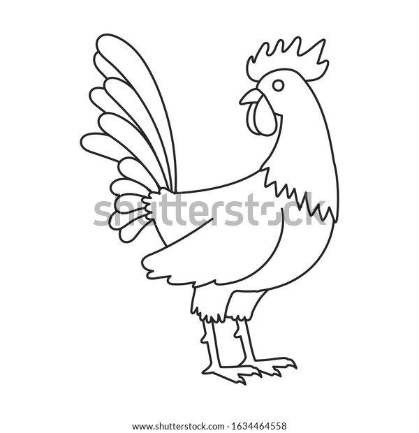 Hakuun Cock Animal Vector Iconoutlineline Vector Icon Liittyva Vektorikuva Rojaltivapaa 1634464558