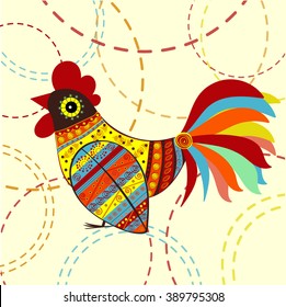 Cock bird ethnic pattern