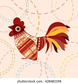 Cock bird ethnic pattern