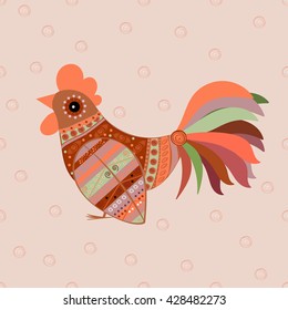 Cock bird ethnic pattern