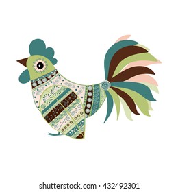 Cock bird ethnic pattern