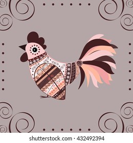 Cock bird ethnic pattern