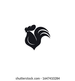 Cock black icon on white background. Abstract logo template for your ideas. 