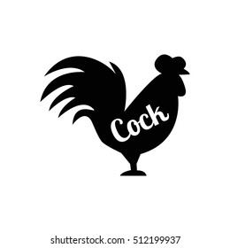 Cock black silhouette. Vector