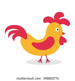 Cock. Cartoon flat design