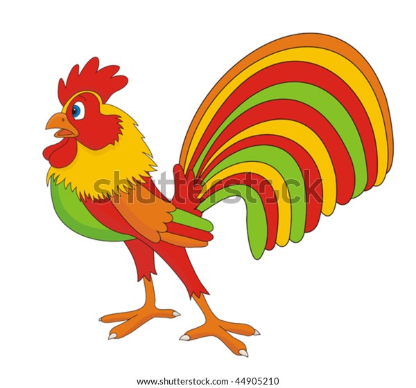 Cock Chanticleer Rooster Vector Cartoon Illustration Stock Vector