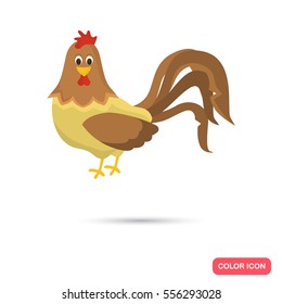 Cock color flat icon for web and mobile design