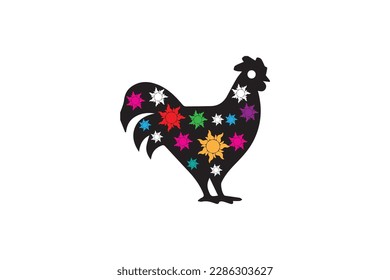 cock colorful artwork design and background texture
