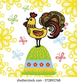 Cock cute cartoon vector illustration