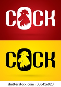 Cock designed on grunge splash brush background graphic vector.