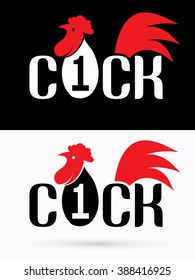 Cock designed on grunge splash brush background graphic vector.