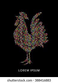 Cock designed using colorful mosaic pattern graphic vector.