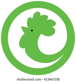 Cock flat design style vector illustrations set of icons and logos. 