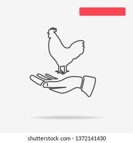 Cock and hand icon. Vector concept illustration for design.