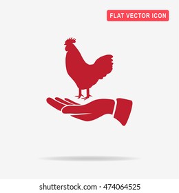 Cock and hand icon. Vector concept illustration for design.