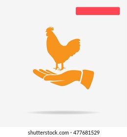 Cock and hand icon. Vector concept illustration for design.