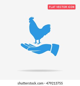 Cock and hand icon. Vector concept illustration for design.