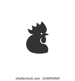Cock head icon in modern flat sign vector